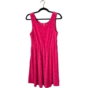 MODCLOTH RETRO Terry Cloth floral  FUCHSIA DRESS/cover up  size medium